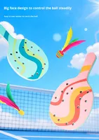 Ensemble de raquettes de beach tennis personnalisable pour les sports parent-enfant, matériau EVA, 2 raquettes et 4 balles - Utilisation en intérieur/extérieur
