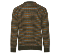 Pull en maille jacquard à col rond classique polyvalent pour homme, manches longues, hiver, décontracté, avec logo frontal ODM
