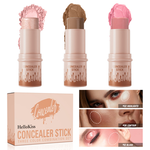 Yabili 3pcs Mineral Contour Cream Stick Set <b>Long</b> Lasting Natural Waterproof Buildable Contour Face Highlighter & Blush Makeup - Product Image 5