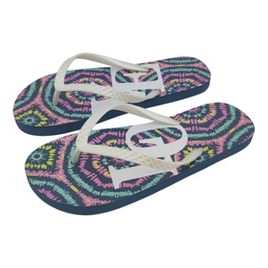 Wholesale Tie Dye Pattern <b>Flip</b> <b>Flops</b> <b>Women</b> LOVE Letter Print Beach Sandals Bohemian Style Summer Slippers Custom Logo - Product Image 1