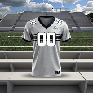 <span class=keywords><strong>Camiseta</strong></span> con cuello en V personalizada bordada impresa ropa deportiva de Rugby camisetas de fútbol <span class=keywords><strong>camiseta</strong></span> de fútbol americano de gran tamaño - Product Image 1