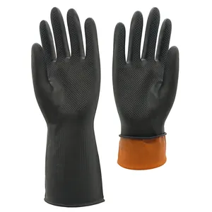 Sarung tangan karet industri 50g sarung tangan karet rumah tangga sarung tangan karet hitam pembersih keselamatan lateks pekerjaan rumah cuci piring L XL sun