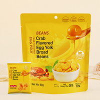 Snack de Habas con Sabor a Cangrejo, Crujientes y Recubiertas, Listas para Comer, en Bolsa Mini con Nitrógeno, Venta al por Mayor, Proveedor OEM, Exportación Directa