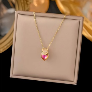 Wholesale Custom Fashionable Stainless Steel Gold Necklaces Bulk Mix Lot Waterproof Cubic Zirconia Necklaces Trend Jewelry Women - Product Image 2