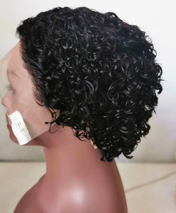 Antimi Hair Wholesale 13X4 HD Lace Front Free Part Pixie Cut Peluca <span class=keywords><strong>de</strong></span> cabello humano Corto rizado Bob Pelucas para mujeres negras Cabello brasileño - Product Image 5
