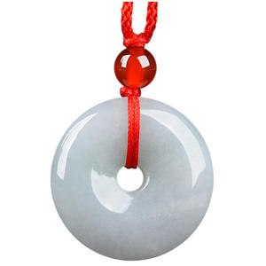 Pendentif en jadéite naturelle du Myanmar, motif Ping An, pour hommes et femmes, vente en gros de jade, design original PAK09 - Product Image 1