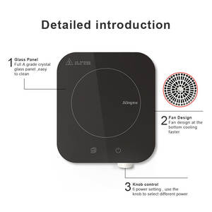 Poêle électrique à induction à brûleur unique 1200W, 220V, nouveau modèle <span class=keywords><strong>de</strong></span> chauffage avec bouton, cuiseur électrique, cuisinière à induction - Product Image 3