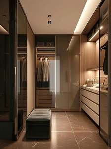 Armarios personalizados Puertas de vidrio transparente personalizadas de lujo Armario Diseños modernos Armario incorporado - Product Image 2