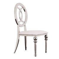 Chaise d'événement de luxe en acier inoxydable argenté pour banquets et mariages