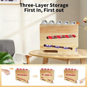 Wooden Pet Can Rack Solid Wood Storage Holder Standing Type For Cat Food Cans Household Organization - Product Image 3