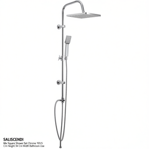Ensemble de douche carré SALISCENDI Mix, chromé, hauteur 103,5 cm, largeur 34 cm, pour salle de bain - Product Image 2