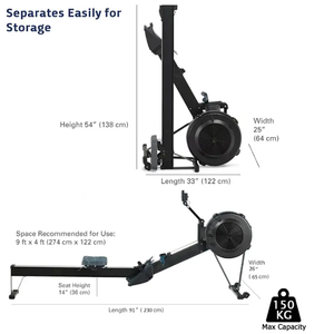 Équipement de fitness aérobique Résistance au vent Rangée assise pliable <span class=keywords><strong>Rameur</strong></span> de gymnastique - Product Image 4