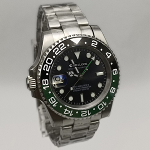 SEILOCE <b>Men</b> GMT <b>Watch</b> 40mm Automatic Mechanical <b>Waterproof</b> NH34 Luminous Sapphire Ceramic Bezel - Product Image 4