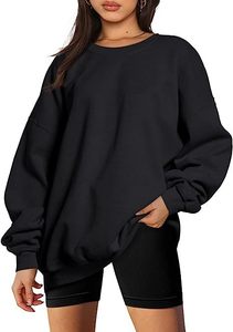 Jersey de cuello redondo holgado informal de lana de gran tamaño con capucha para mujer, sudaderas con capucha personalizadas para mujer, sudaderas con capucha de gran tamaño - Product Image 4