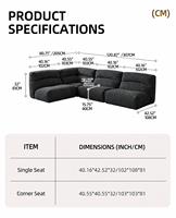 Maßgefertigtes Modulares Sofa Rahmenloses Cloud-Sofa Vakuumkomprimiertes Chenille-Stoff-Ecksofa Großhandel für Zuhause und Büro