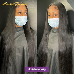 <span class=keywords><strong>Peluca</strong></span> de cabello humano con encaje Frontal transparente, pelo humano con cutícula Virgen sin procesar, 40 pulgadas, encaje Frontal HD - Product Image 1