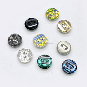 10mm hai lỗ Rhinestone Áo sơ mi nút có thể giặt tinh thể thủy tinh màu với kỹ thuật mạ - Product Image 1