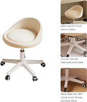 Fauteuil d'appoint moderne beige, fauteuils de pédicure pivotants avec repose-pieds pour salon de beauté, salon de coiffure, bar