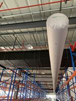 Conduit d'air suspendu rond en tissu pour entrepôt, usine, bâtiment commercial, ventilation industrielle CVC, distribution d'air