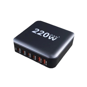 220W GaN Desktop Charger 6 Port <b>USB</b> <b>C</b> PD Fast Charging <b>Adapter</b> Black - Product Image 5