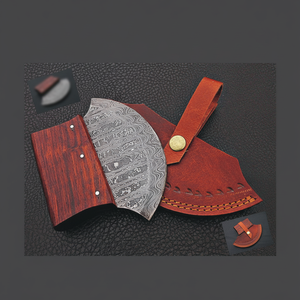 Vendita calda di alta qualità forgiato a mano personalizzato fatto a mano damasco in acciaio forgiato lama per Pizza coltello Ullu coltello da cucina - Product Image 1