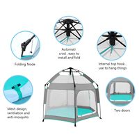 Parc de jeu pour bébé UPF50+ avec auvent, tente de plage hexagonale pour tout-petits, moustiquaire portable pour jardin, tente pop-up intérieure et extérieure pour bébé