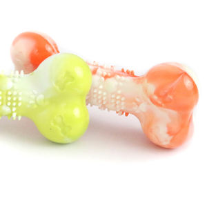 Juguete Masticable Interactivo para Perros, Ecológico y Duradero, de TPR, con Forma de Hueso, Bicolor, con Sonido, 17*7.5*3.8cm, Diseño de Dibujos Animados, para Regalo o Bolsa de Juego - Product Image 5