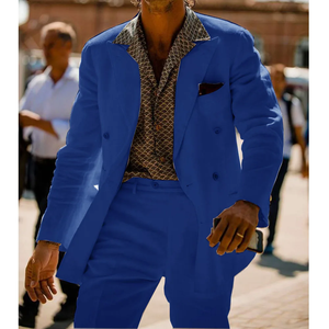 <span class=keywords><strong>Completo</strong></span> Estivo in <span class=keywords><strong>Lino</strong></span> da <span class=keywords><strong>Uomo</strong></span> Due Pezzi Abito Casual Business Costume da <span class=keywords><strong>Uomo</strong></span> Adulto Stile Coreano Abbigliamento Moda Completi - Product Image 3