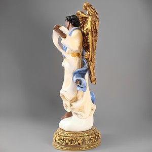 Statues religieuses catholiques en résine, Ange Gabriel, Archange, Afro-Saint, avec base à tiroir - Product Image 5