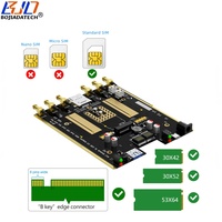 Modem Modul 5G 4G LTE WWAN USB 3.0 ke NGFF M.2 Key-B Adaptor Nirkabel 2 Slot Kartu SIM 6 Antena & Casing Pelindung Kipas Ganda