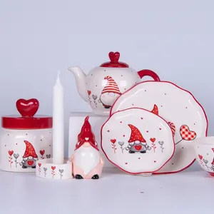 Wholesale Christmas Home Decor European Style Ceramic Santa Dinnerware Set For Holidays