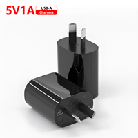 5V 1A certification australienne SAA AU téléphone portable port USB chargeur adaptateur de prise murale pour AU