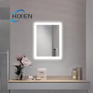 Hixen 18-1b China Fabriek Prijs Moderne Stijl Touch Sensor Slimme Drievoudige Kleuren Led Badkamer Spiegels