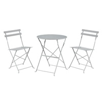Ensemble de 3 pièces pour bistro et terrasse, table et chaises pliantes en acier, meubles d'extérieur pliants pour pelouse, cour, bistro, balcon, vert