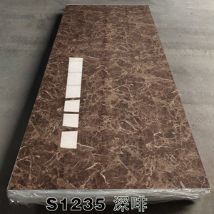 现代设计红色石灰华大理石平板瓷砖光滑表面聚氯乙烯材料用于酒店墙壁应用切割加工 - Product Image 3