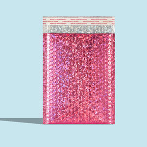 Thickened 0.5 Mil Non-Toxic Colorful Rose Red Laser Bubble Bag 25X30+4CM <b>Air</b> <b>Express</b> Beauty Packaging Bag - Product Image 1