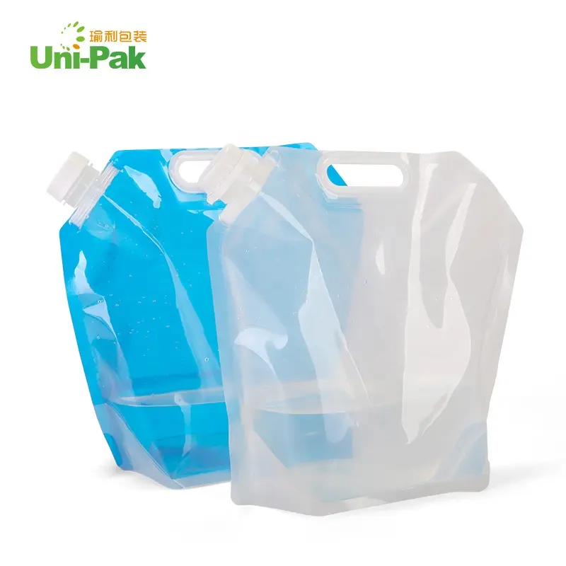 customized 1l 5l 10l 5 liter drink water storage bag manufacturer foldable outdoor bpa free kangen pouch spout plastic water bag