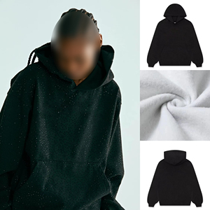 Sudaderas con capucha unisex con diamantes de imitación personalizados: sudadera de lana gruesa de algodón suave, fabricantes de ropa de sudadera para pedidos al por mayor - Product Image 1