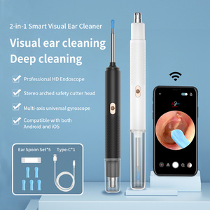 เครื่องมือดูดขี้หูแบบมีกล้อง WiFi พร้อมไฟ LED และช้อนสำหรับทำความสะอาดขี้หู เครื่องมือส่องกล้องไฟฟ้าสำหรับใช้ในครัวเรือน - Product Image 1