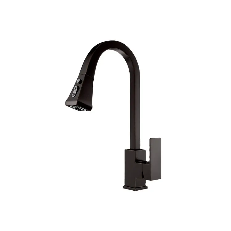 Deck Mounted Black Nickel Finished Brass Kitchen Faucet