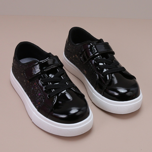 New Black Sequins <b>Hook</b>&loop Sneaker for Girl and Boy Walking Casual <b>Shoes</b> - Product Image 2