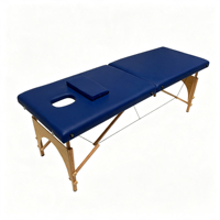Table de massage pliante robuste, portable, en bois, pour physiothérapie, tatouage, acupuncture, salon de beauté, Reiki, hauteur réglable