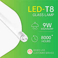 Tubo LED T8 de 18W y 1200mm con controlador IC, tubo de vidrio, 85LM/W, 6500K, blanco frío, doble condensador, luz lineal, reemplazo de lámpara fluorescente
