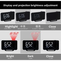 Horloge de table/de bureau rectangulaire avec projection radio, affichage LED grand écran, double alarme FM, fournie par le fabricant
