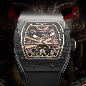 Montre automatique Bugatti Luxury Black Warrior Design, lumineuse, forme de barillet creux, cristal saphir, montre mécanique pour hommes d'affaires - Product Image 3