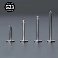 G23 Titanium European American Lip Stud Earring Replacement Rod Flat Bottom T-shaped DIY Accessories Cross-border Jewelry
