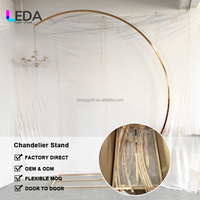 LEDA Lustre professionnel moderne personnalisé en métal doré en forme d'arc, support détachable, nouvelle arrivée, décoration d'allée de mariage