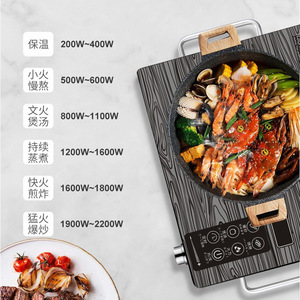 Electric Ceramic Cooktop 24 In Wood Grain 2200W Button Control Smooth Surface For Home Cooking - Product Image 4