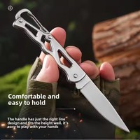Draagbaar Heet Mes Roestvrij Staal Lichtgewicht Gratis Slot Multifunctionele Sleutelhanger Outdoor Camping Fruit Opvouwbare Zakmes