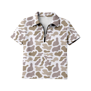 Camiseta de manga corta con cremallera y estampado de camuflaje personalizado GT1600, antiarrugas, para mujer adulta, venta al por mayor, top de verano para adulta - Product Image 6